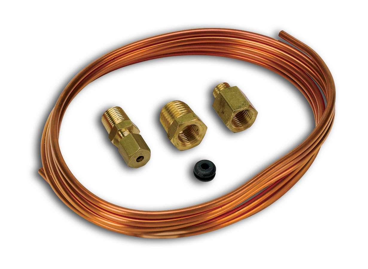 Auto Meter Gauge Line Kit, 1/8" Diameter, 6 ft, Ferrules Included, Copper, Mechanical Pressure Gauges, Kit