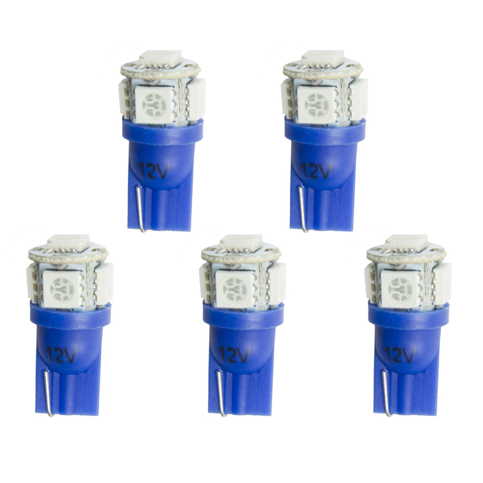 Auto Meter LED Light Bulb, 5 LED, Blue, T3 Wedge Style, Set of 5