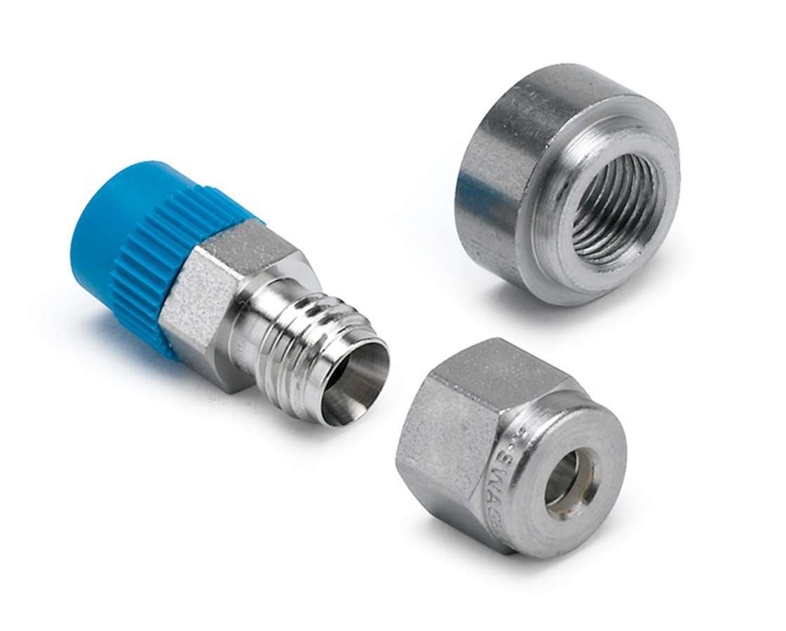 Auto Meter EGT Probe Fitting, 3/16" Compression to 1/8" NPT Male, 1/8" Weld-On Bung, Steel, Kit