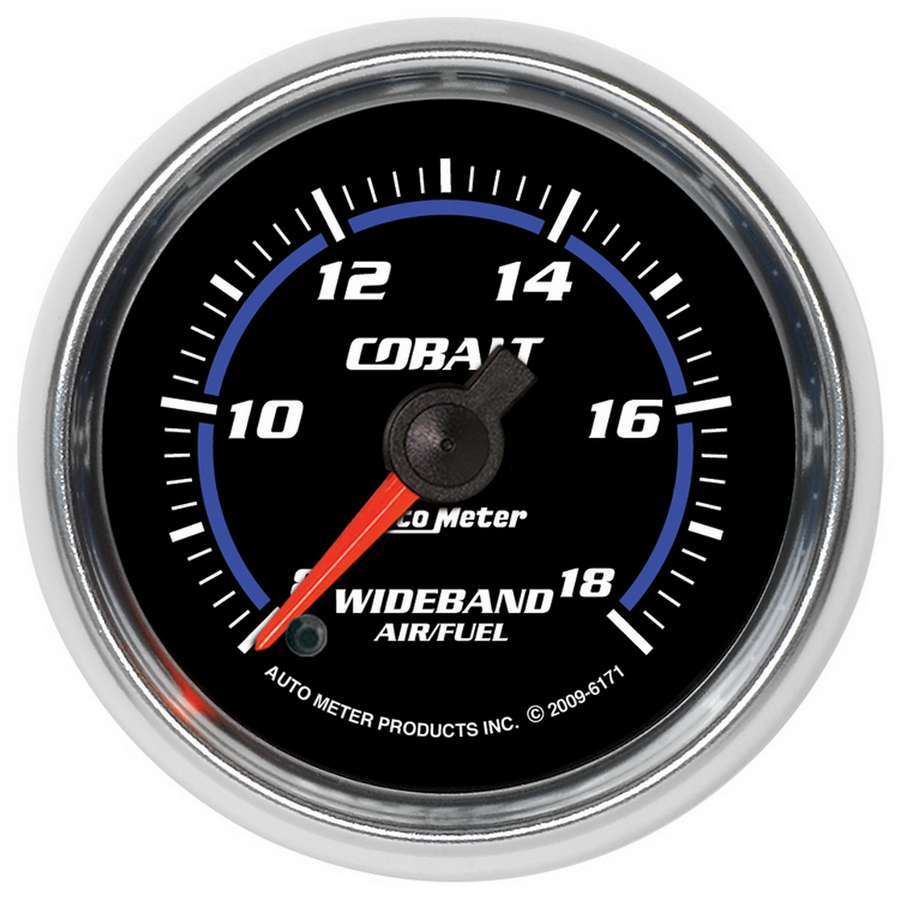 Auto Meter Air-Fuel Ratio Gauge, Cobalt, Wideband, 8:1-18:1 AFR, Electric, Digital, 2-1/16" Diameter, Black Face, Each