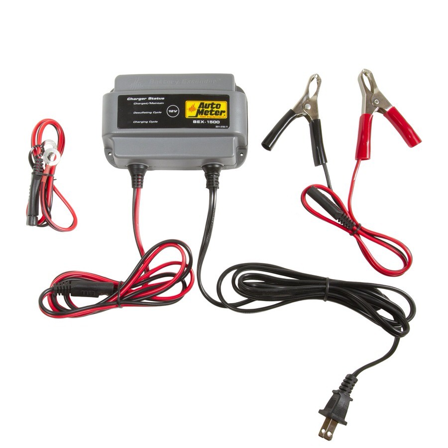 Auto Meter Battery Charger, Battery Extender, 12V, 1.5 Amp, Each