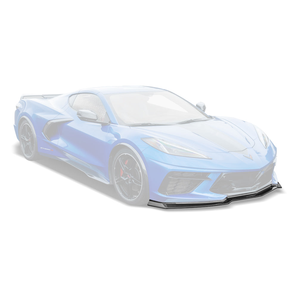 EOS C8 Corvette Stingray Front Splitter - Hydro Carbon Fiber, W/O Side Canards