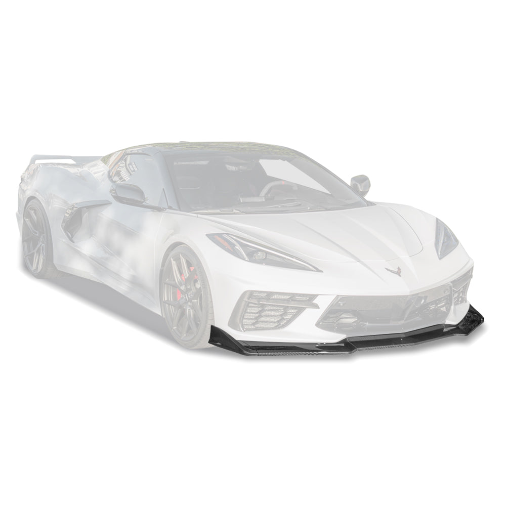 EOS C8 Corvette Stingray Front Splitter [5-Piece Extended - Hydro Carbon