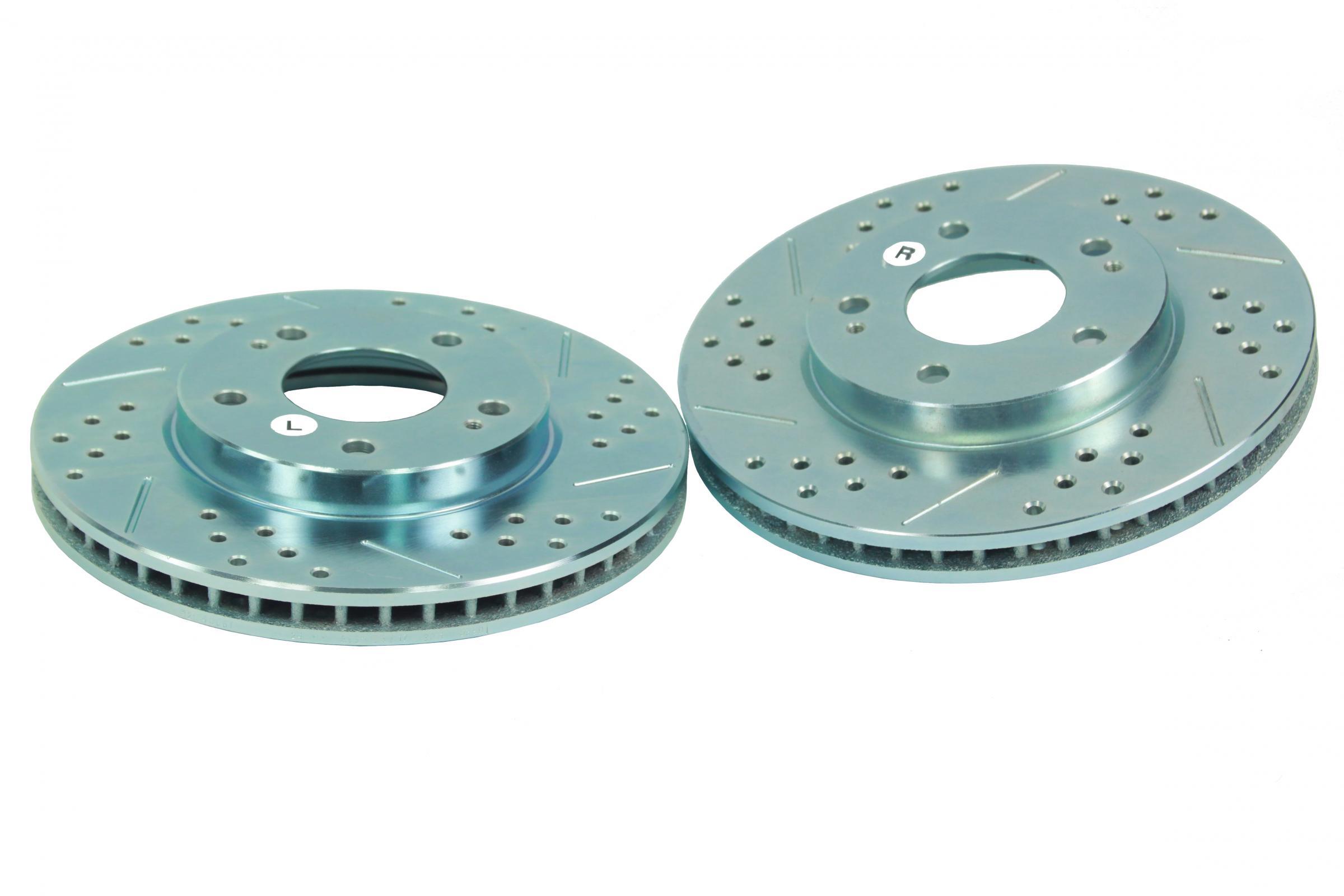 BAER Brake Rotor, Sport Rotor, Front, Directional/Drilled/Slotted, 1 Piece, Steel, Zinc Plated, Ford Mustang 2015-1