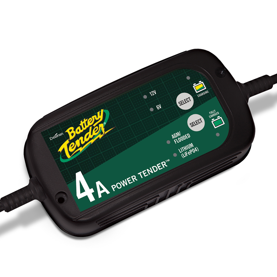 BATTERY TENDER Battery Charger, Battery Tender, 6V/12V, 4 amp, Selectable, Lead Acid/Lithium, Each