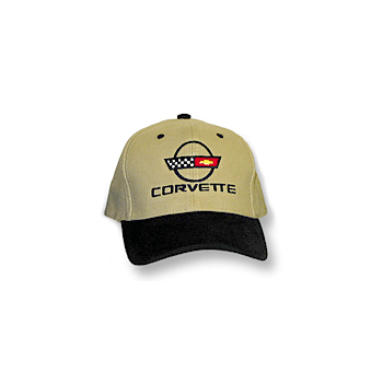 C4 Corvette Blk/Khaki Low Profile Cotton Brushed Twill Hat B&B Tee's -