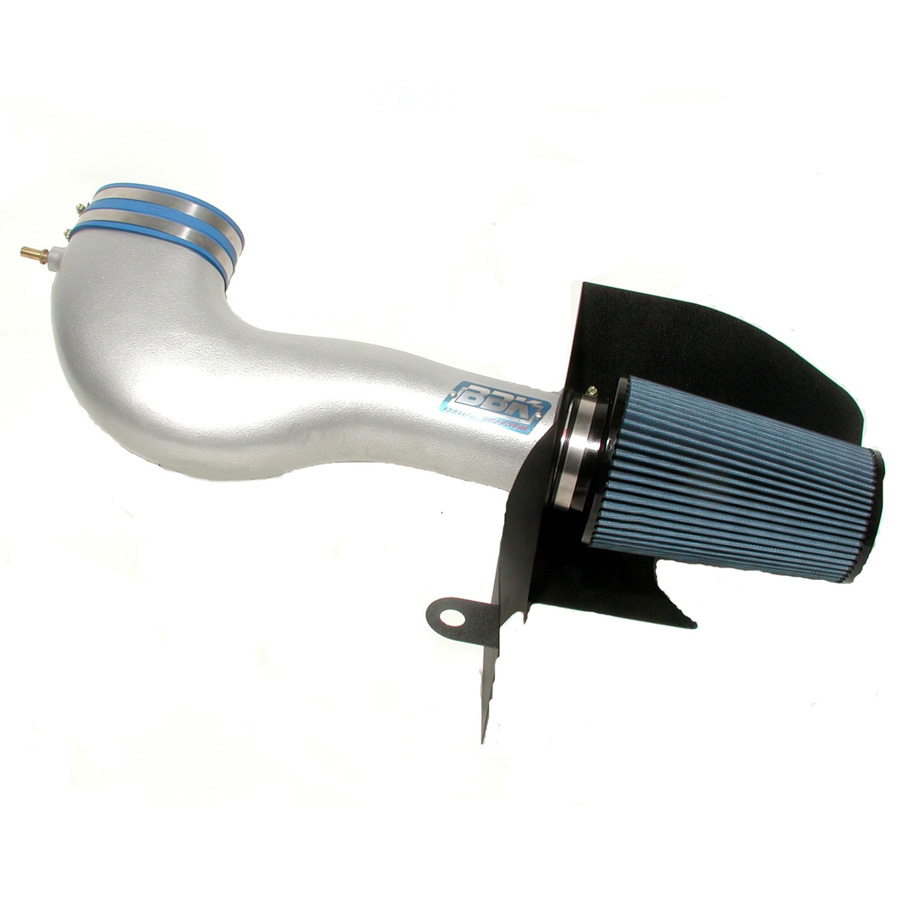 BBK Air Induction System, Power Plus, Reusable Oiled Filter, Silver Powder Coat, Ford Modular, Ford Mustang 2005-0