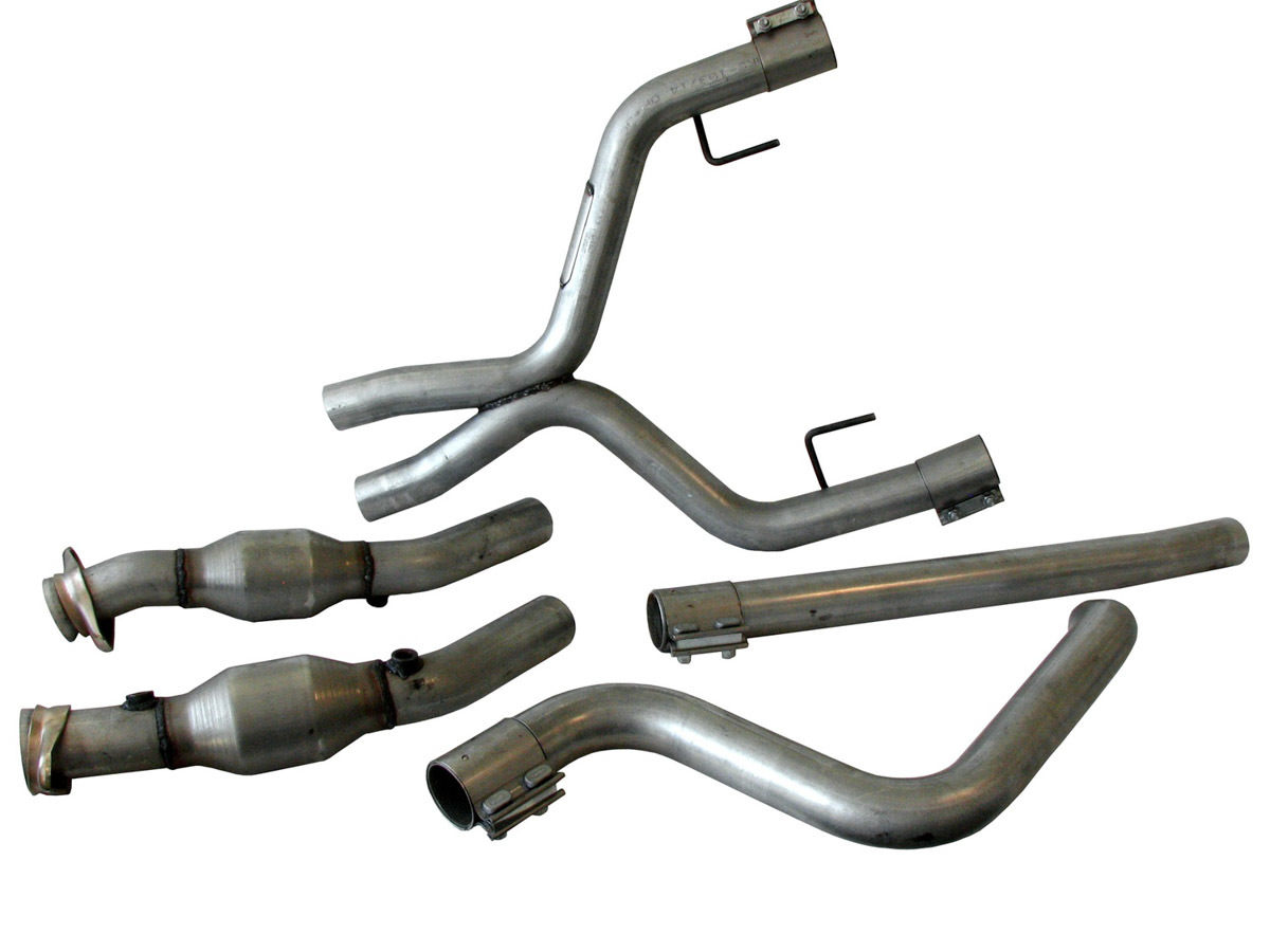 BBK Exhaust X-Pipe, Dual Exhaust Conversion, Catted, 2-1/2" Dia. Steel, Aluminized, Ford V6, Ford Mustang 2005-09,