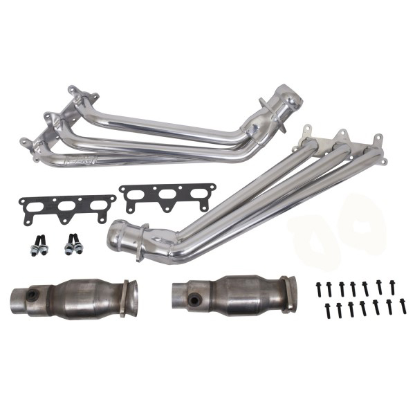 BBK Headers and Converters, Long Tube, 1-5/8" Primary, 2-3/4" Collector, Steel, Metallic Ceramic, Chevy V6, Chevy