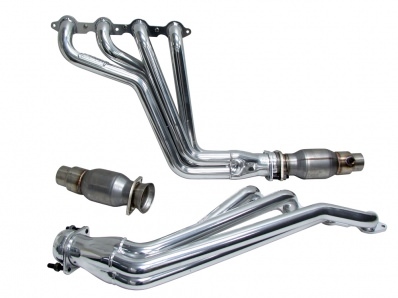 BBK Headers, Long Tube, 1-7/8" Primary, Catted, High Flow Core, Steel, Polished Silver Ceramic, GM LS-Series, Chev