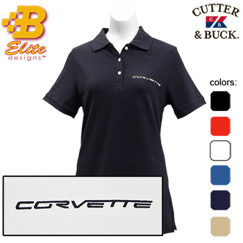C6 Corvette Script Embroidered Ladies Cutter & Buck Ace Polo Red- XX Large -BDC6EPL836