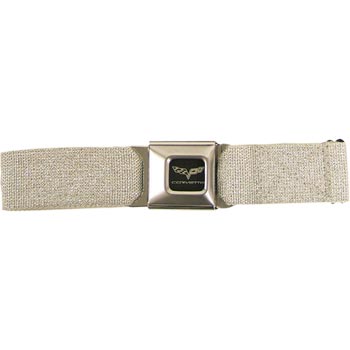 C6 Corvette Seatbelt Belt w/metallic silver webbing  -CSB-C6MS