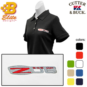 Z06 Corvette Embroidered Ladies Cutter & Buck Ace Polo Red- XX Large -BDCZEPL832