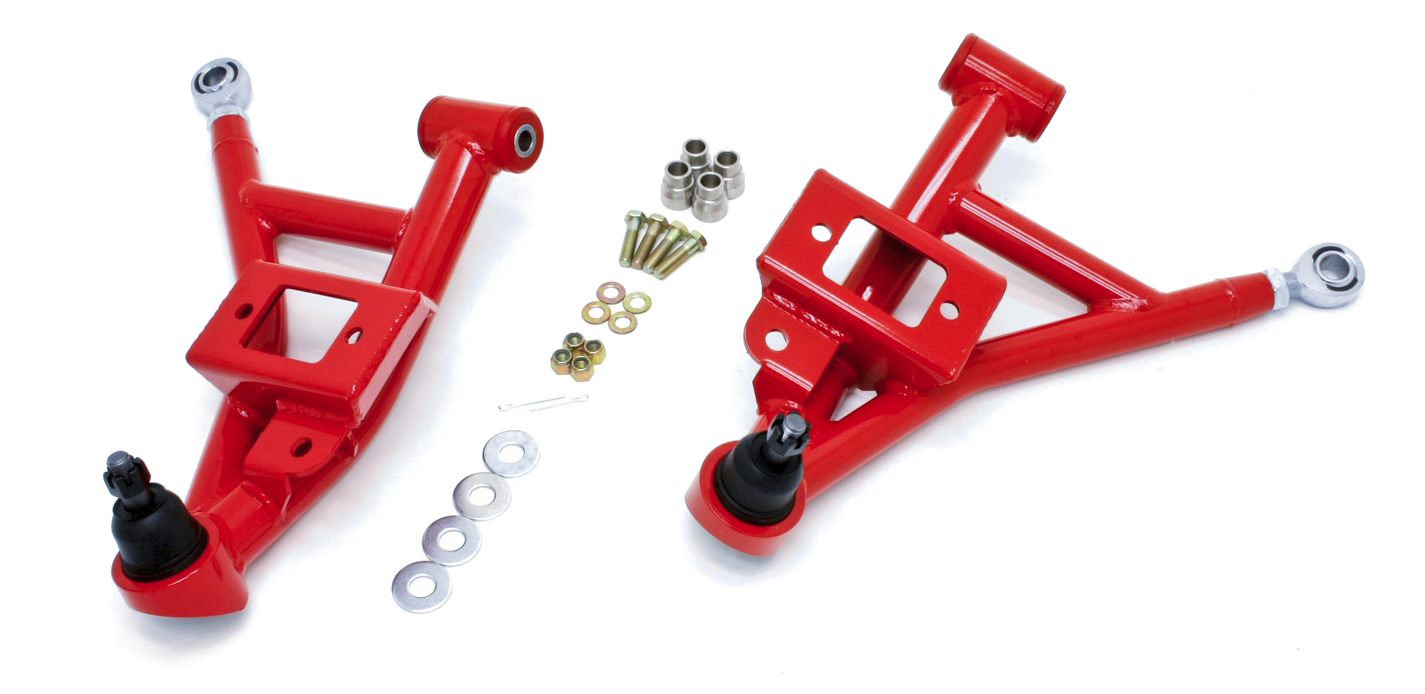 BMR Suspension Control Arm, Tubular, Lower, Polyurethane/Rod End Bushings, Steel, Red Powder Coat, GM F-Body 1993-2002, Pair