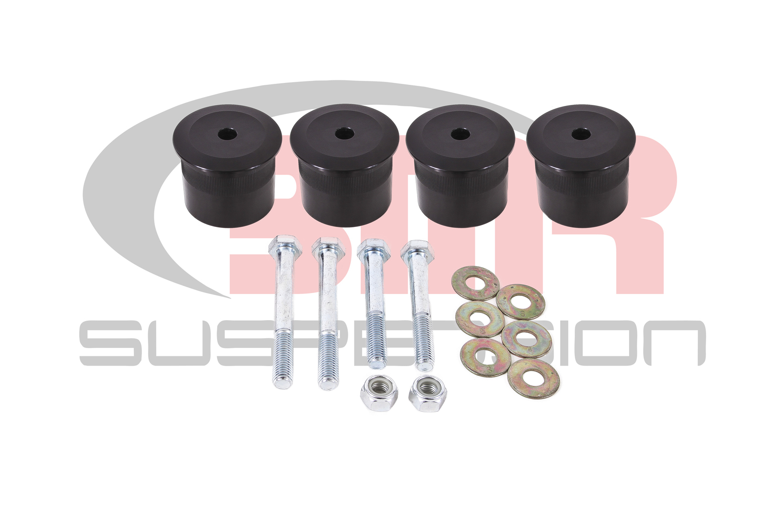 BMR Suspension Differential Housing Mount Bushing, Aluminum, Black, Ford Mustang 2015-17, Kit