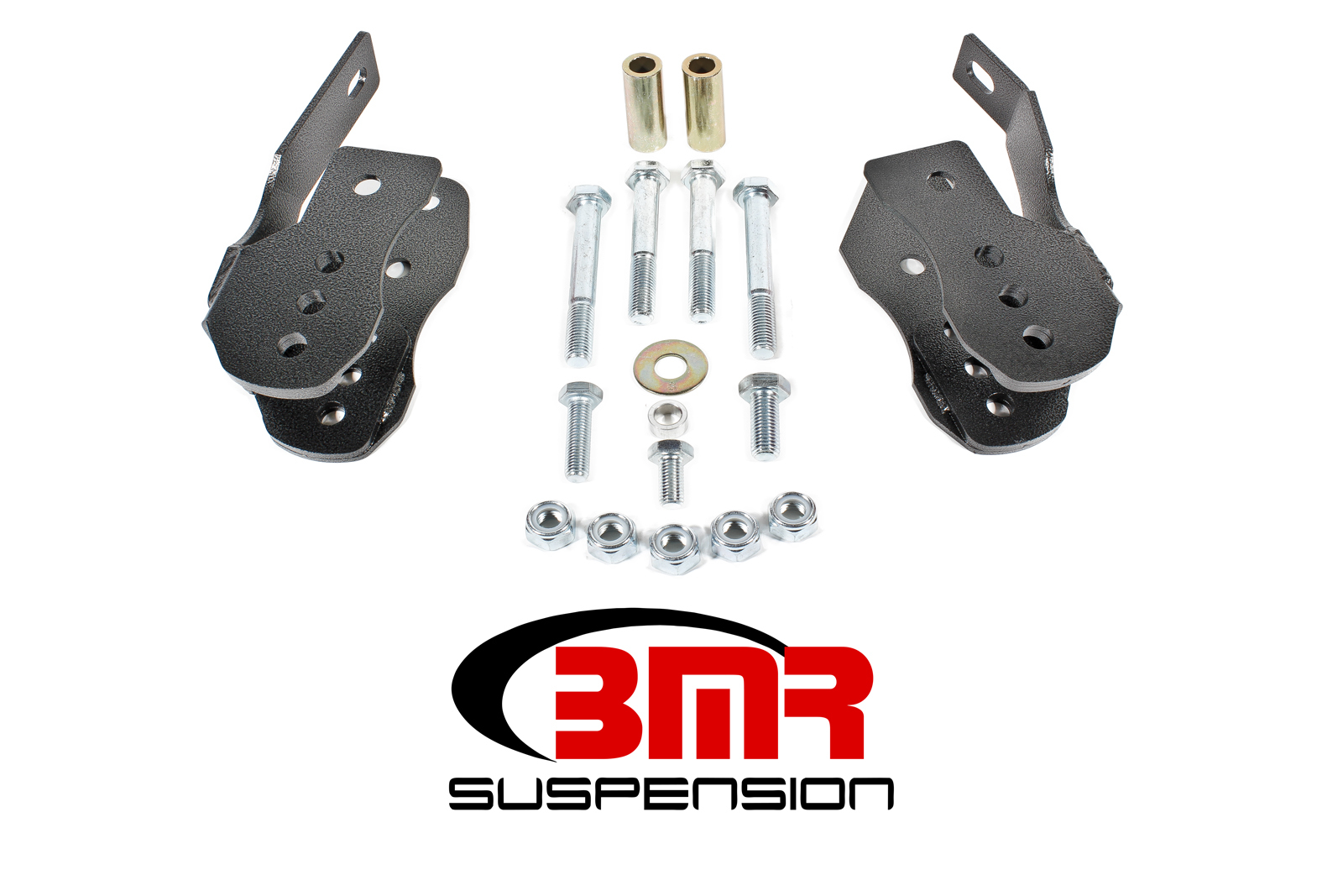 BMR Suspension Control Arm Bracket, Relocation, Lower, Bolt-On, Steel, Black Powder Coat, Ford Mustang 2005-14, Kit