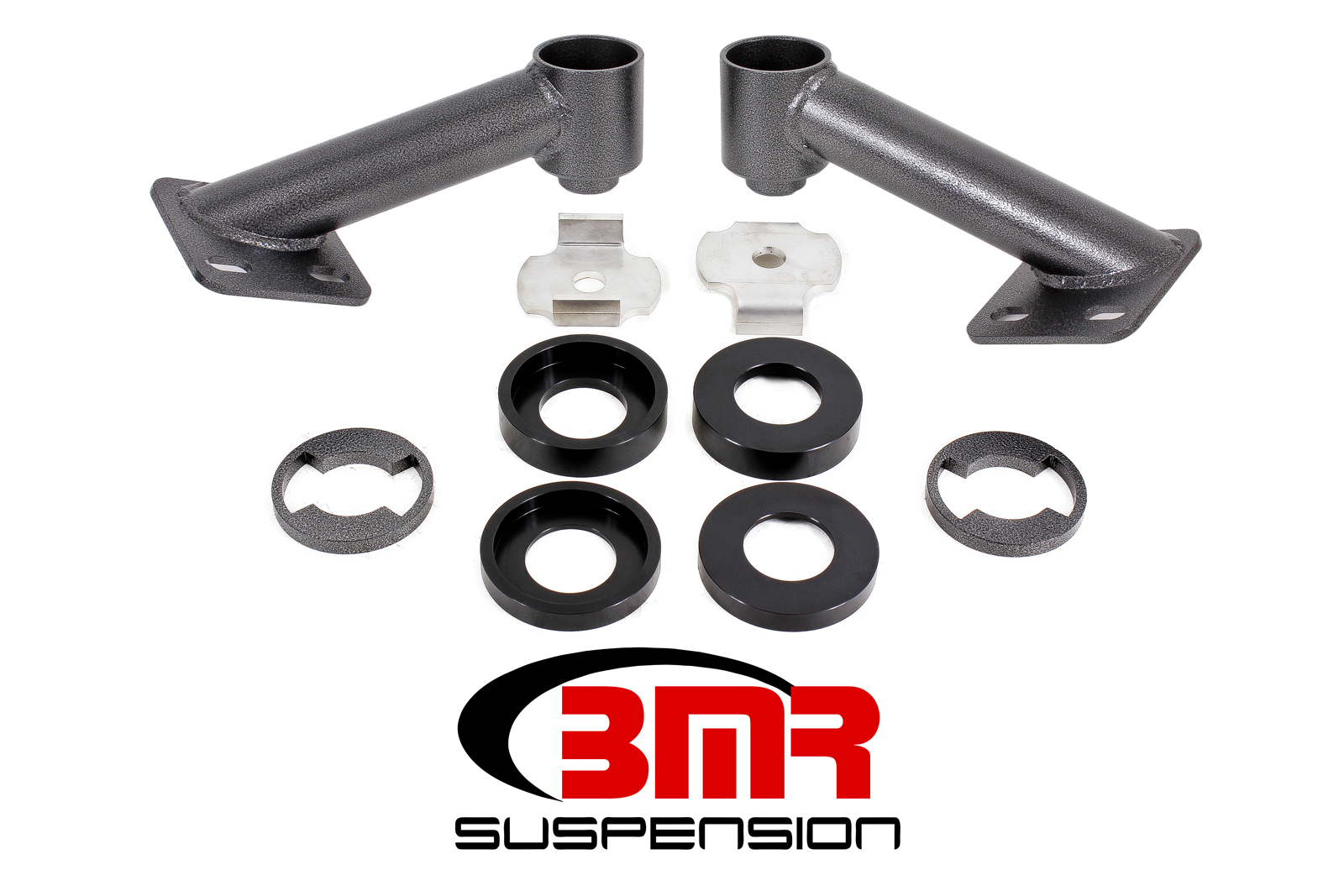 BMR Suspension Cradle Bushing Lockout, Steel, Black Powder Coat, Ford Mustang 2015-17, Kit