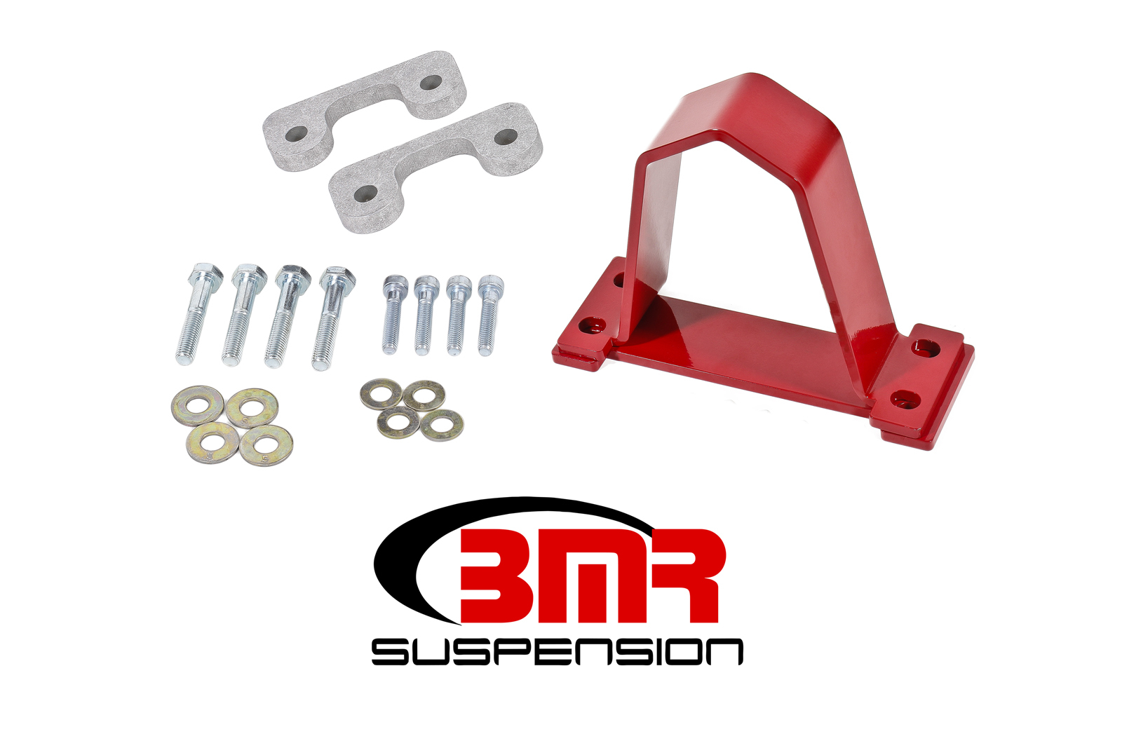 BMR Suspension Drive Shaft Loop, Bolt-On, Steel, Red Powder Coat, Chevy Camaro 2016, Kit
