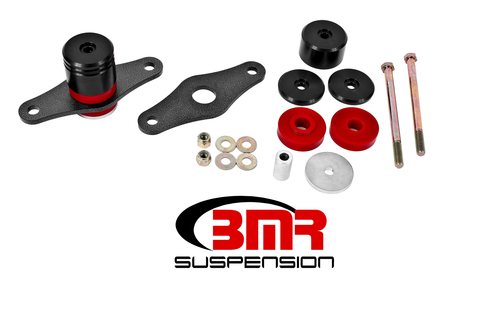 BMR Suspension Motor Mount, Bolt-On, Polyurethane Bushings, Steel, Black Powder Coat, Ford Mustang 2015-16, Kit