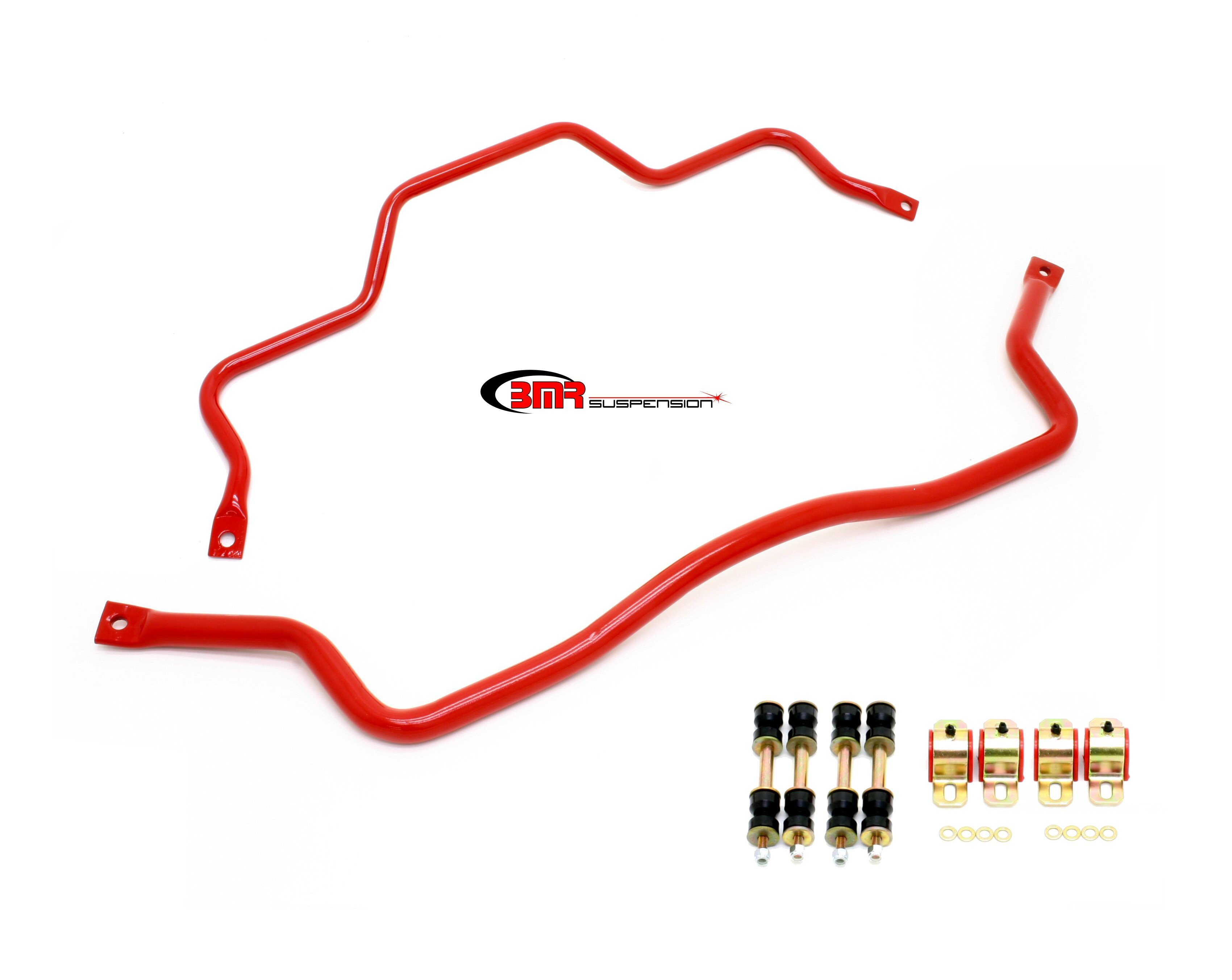 BMR Suspension Sway Bar, Front/Rear, Greasable Polyurethane Bushings, Steel, Red Powder Coat, GM F-Body 1993-2002, Kit