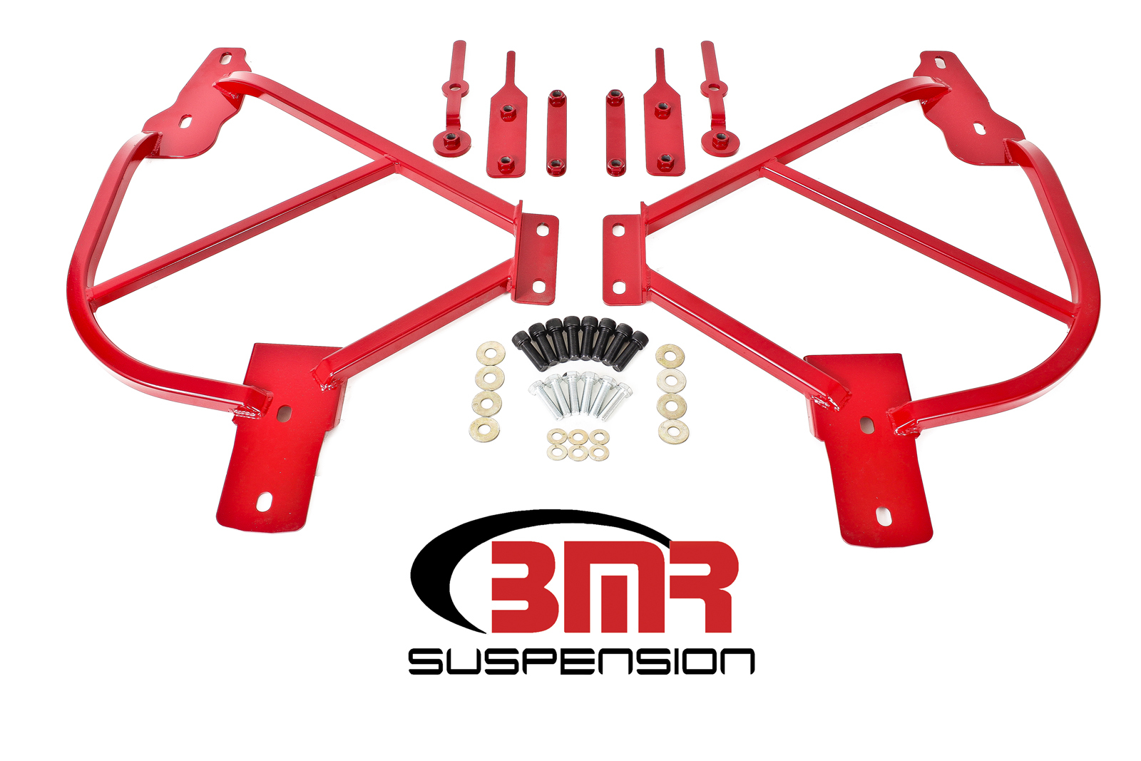 BMR Suspension Subframe Connectors, Bolt-On, Steel, Red Powder Coat, Chevy Camaro 2010-15, Kit