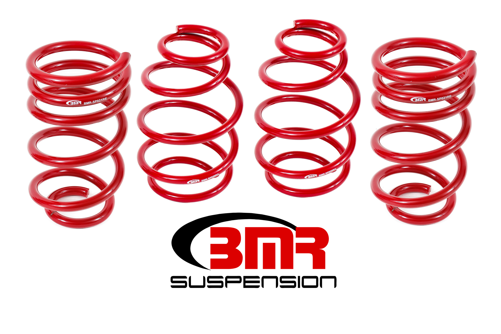 BMR Suspension Suspension Spring Kit, 1" Lowering, 4 Coil Springs, Red Powder Coat, Chevy Camaro 2010-15, Kit