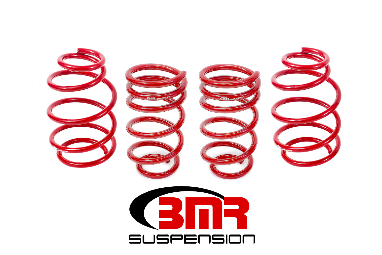 BMR Suspension Suspension Spring Kit, 1-1/4" Lowering, 4 Coil Springs, Red Powder Coat, Chevy Camaro 2010-15, Kit