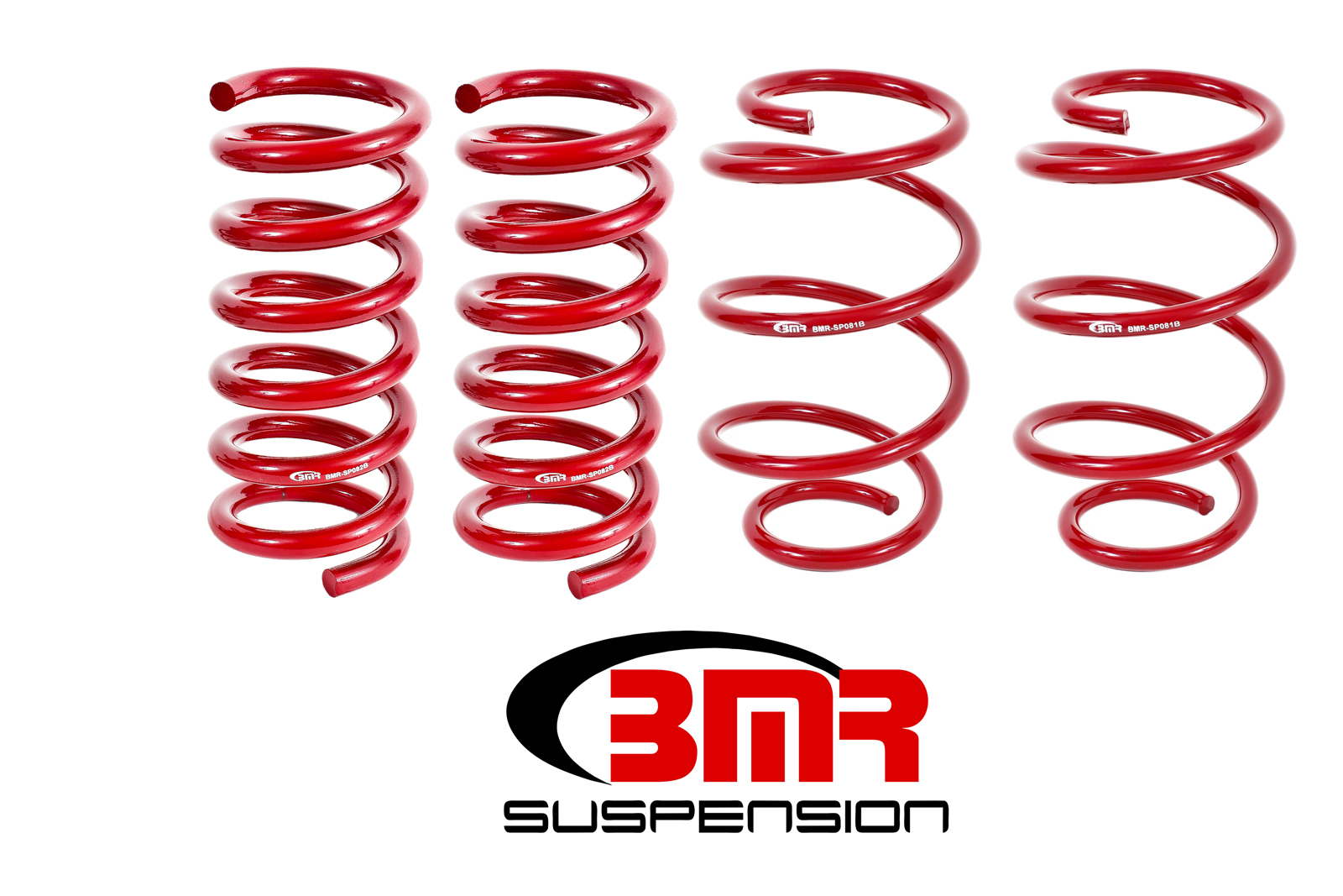 BMR Suspension Suspension Spring Kit, Performance, Lowering, 4 Coil Springs, Red Powder Coat, Ford Mustang 2015-16, Kit