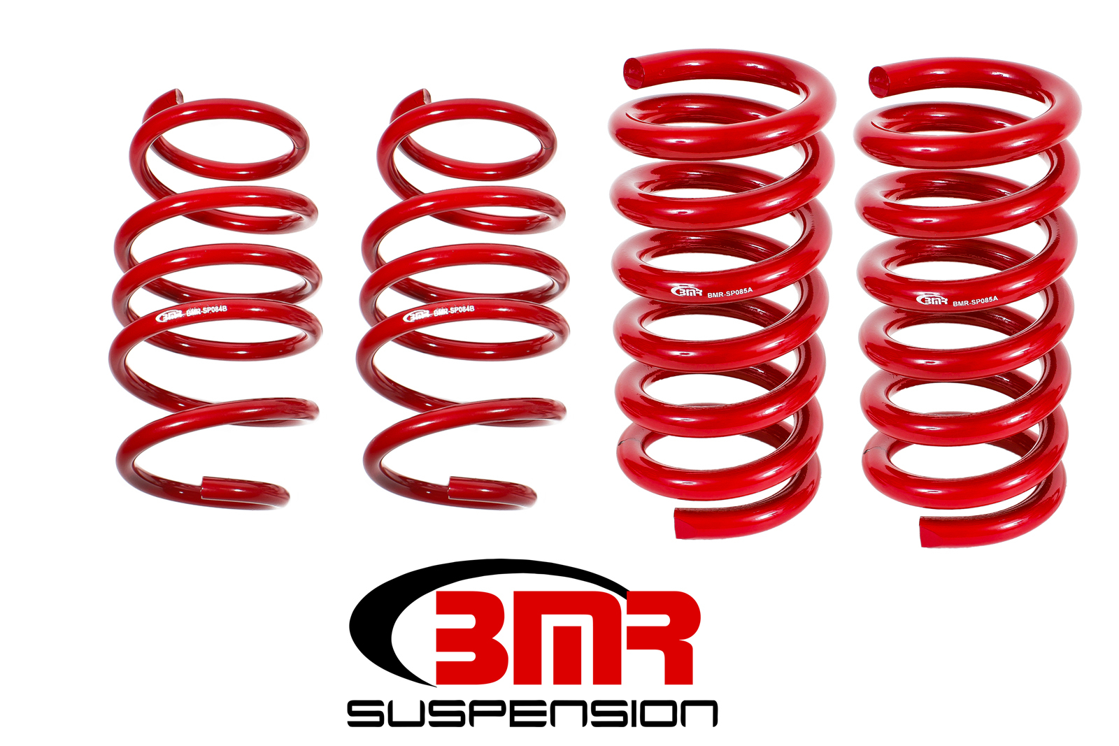 BMR Suspension Suspension Spring Kit, Handling, Lowering, 4 Coil Springs, Red Powder Coat, Ford Mustang 2015-16, Kit