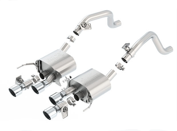 Borla Exhaust System, ATAK, Cat-Back, 2-3/4" Tailpipe, 4-1/4" Tips, Stainless, Natural, GM GenV LT-Series, Chevy Cor