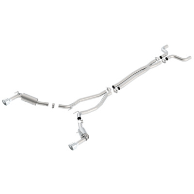 Camaro 2012-15 BORLA Exhaust System, ATAK, Cat-Back, 2-1/2 in Tailpipe, 4-1/2 in Tips, Stainless, Natural