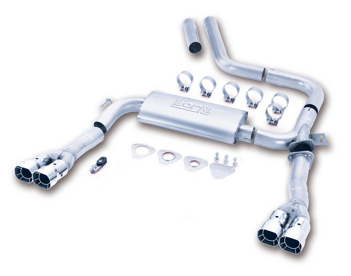Borla Exhaust System, Cat-Back, 3" Tailpipe, Dual/Dual Tips, Stainless, Natural, GM LS-Series, GM F-Body 1998-2002,