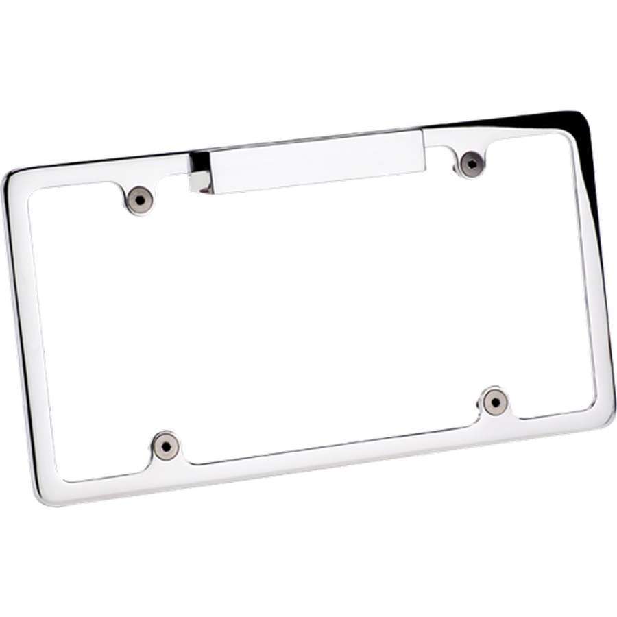 BILLET SPECIALTIES License Plate Frame, 12-5/8 x 6-7/8"  Stainless Hardware, Recessed, Lighted, Billet Aluminum, Polished, Each