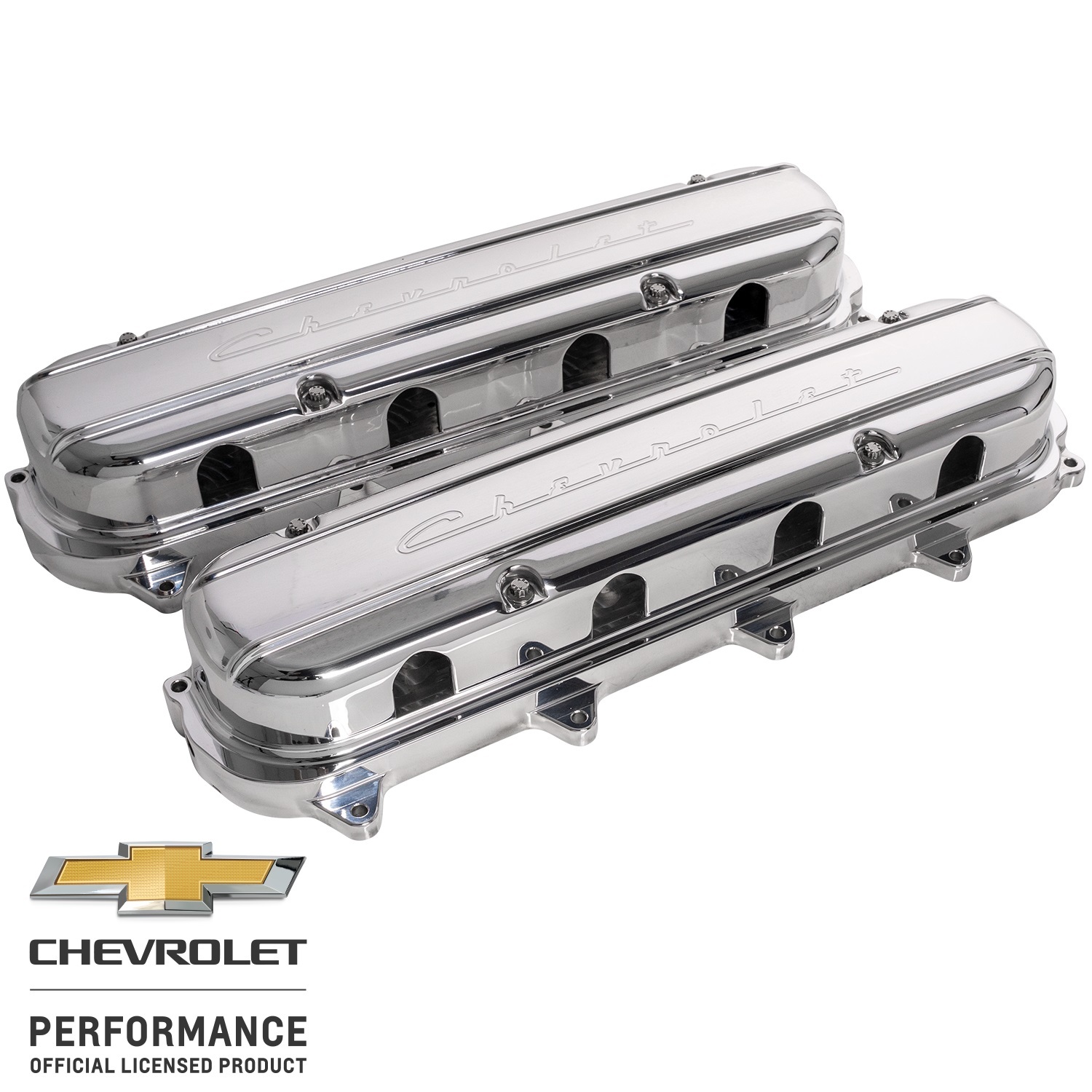 Billet Specialties Stainless Hardware Valve Cover - Chevrolet Script Logo - Pair