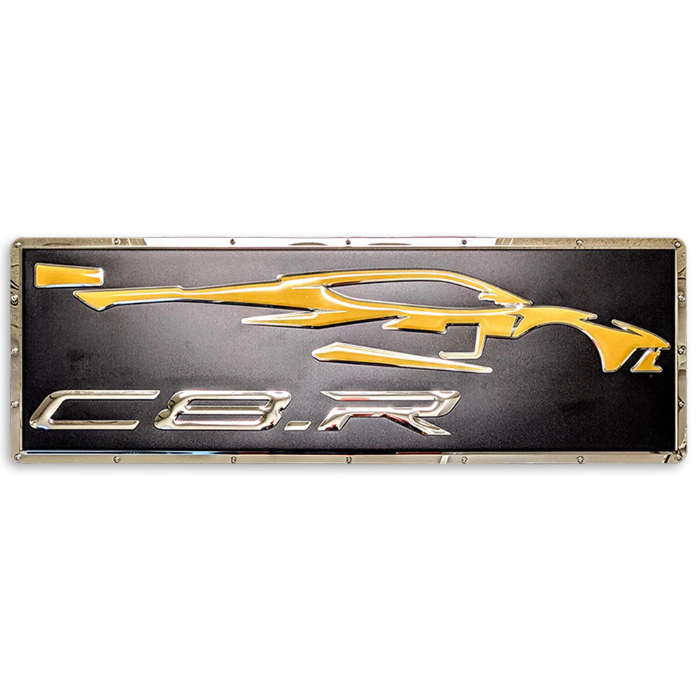 Corvette C8.R Corvette Gesture Metal Sign Stainless Steel
