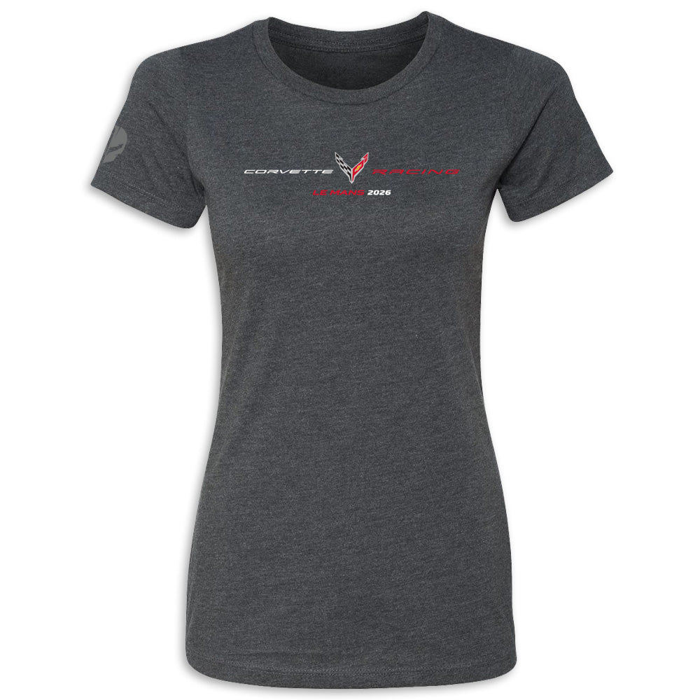 Corvette 2026 Le Mans Women's Event T-Shirt - Charcoal