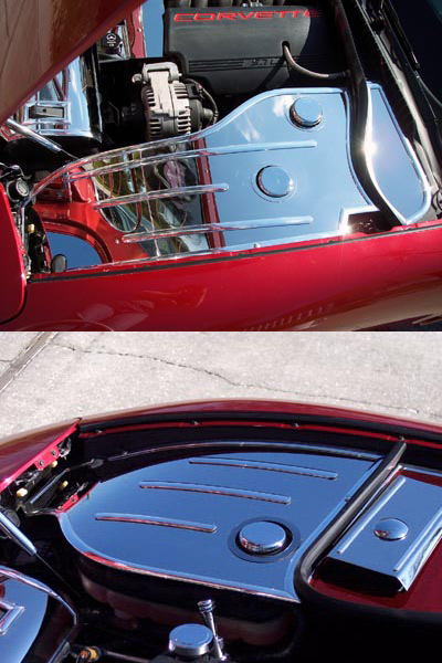 C5 Corvette Stainless Polished Stainless Steel Inner Fender Covers, Pair
