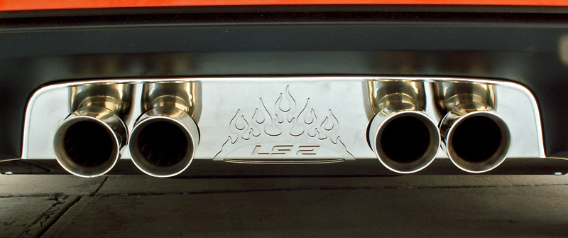 Exhaust Port Filler Panel w/Stainless Flames Corvette