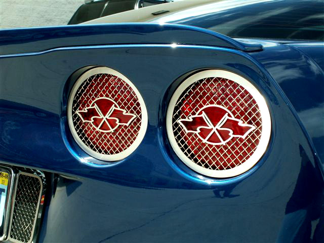 C6 & Z06 Corvette Laser Mesh Racing Flag Taillight Grilles