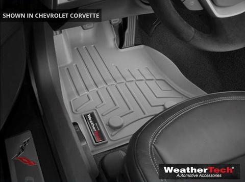 C6 Corvette WeatherTech Floor Mats - Front Floor Mat Protection in Gray Material, Pair