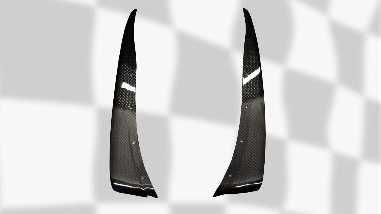 Base C6,  Front Fender - Rear section Mudflaps,  Carbon Fiber