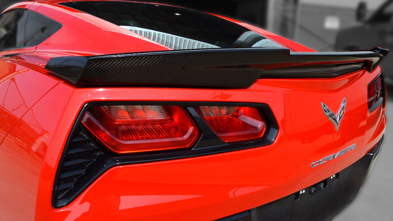 C7 Corvette Stingray, GTX Rear spoiler,  Carbon Flash