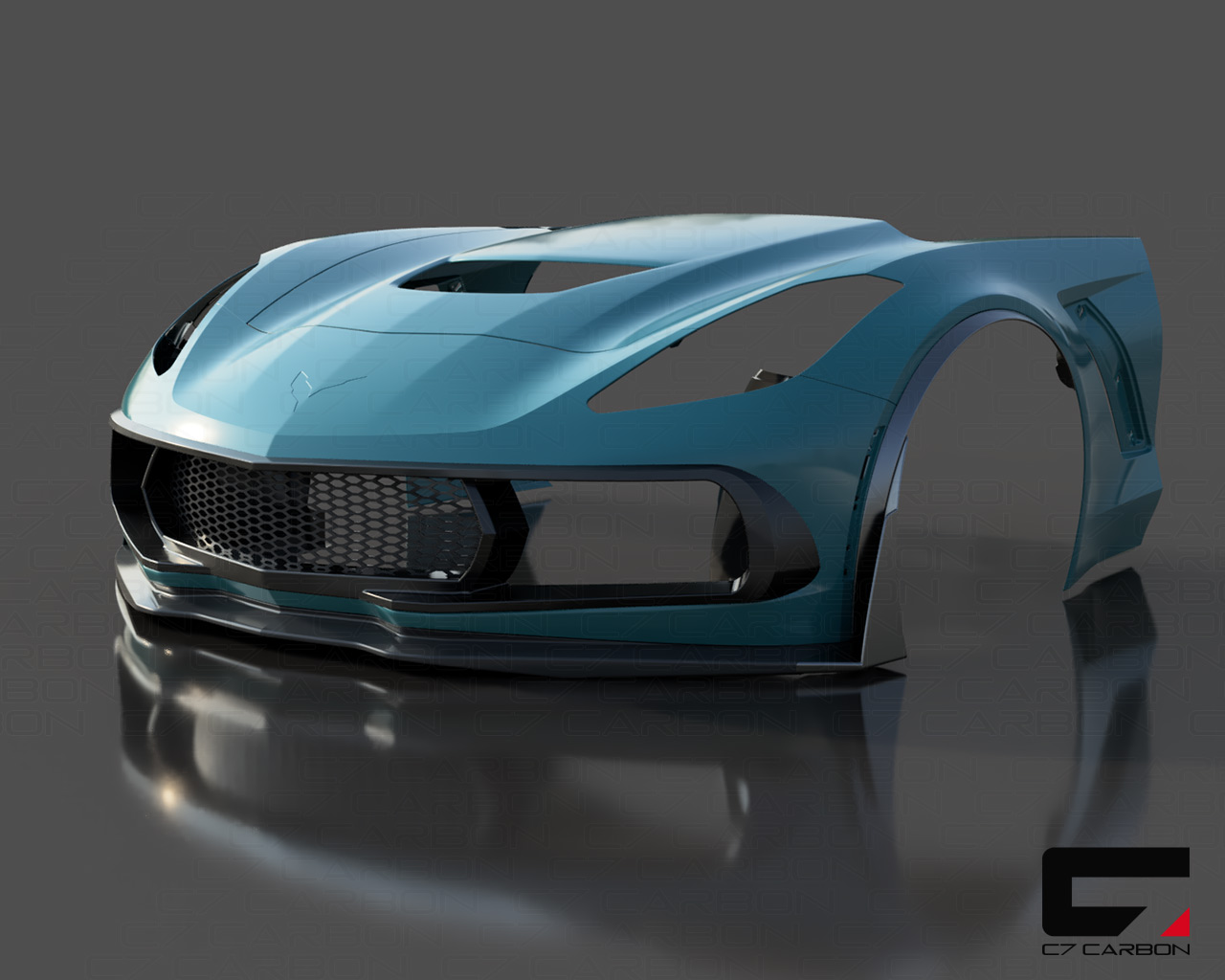 Corvette C7, Front Bumper Air Cooling Ducts, Carbon Fiber