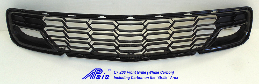 C7 Z06 Laminated Carbon Fiber Front Grille with Camera Whole pc including Center Grille Area & Back Vertical Panel
