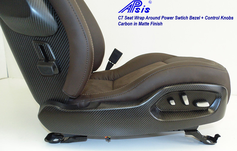 C7 Corvette 14-19 Laminated Carbon Fiber Seat Wrap Around Power Switch Bezel, 2