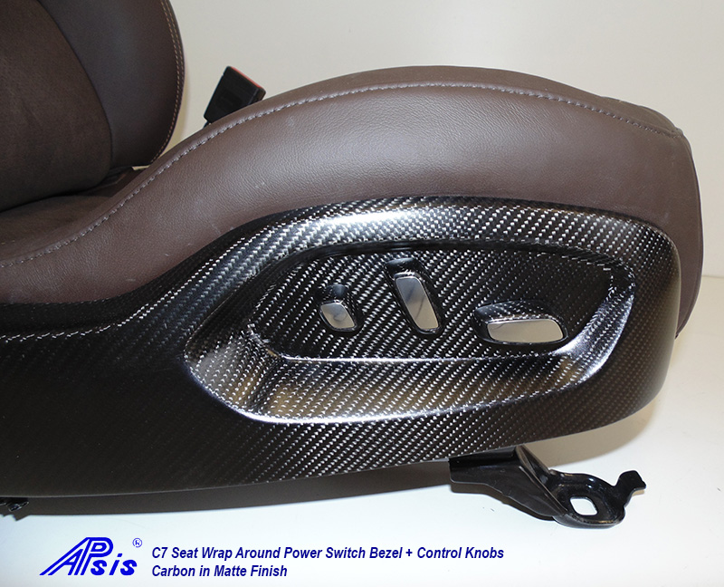 C7 Corvette 14-19 Laminated Carbon Fiber Power Seat Switch Control Knob 4 pcs/se
