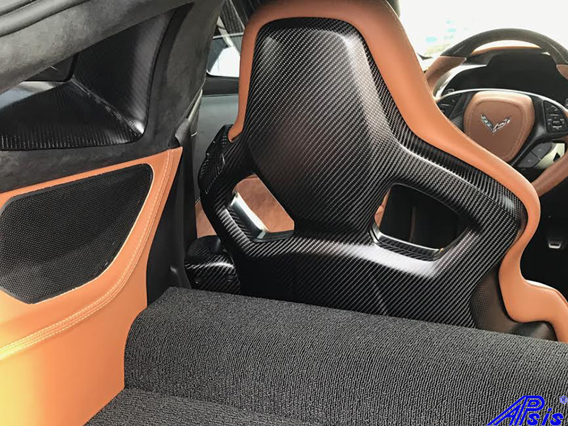 C7 Corvette 14-19 Laminated Carbon Fiber GT Seat Back Panel, Competition Seat Ba