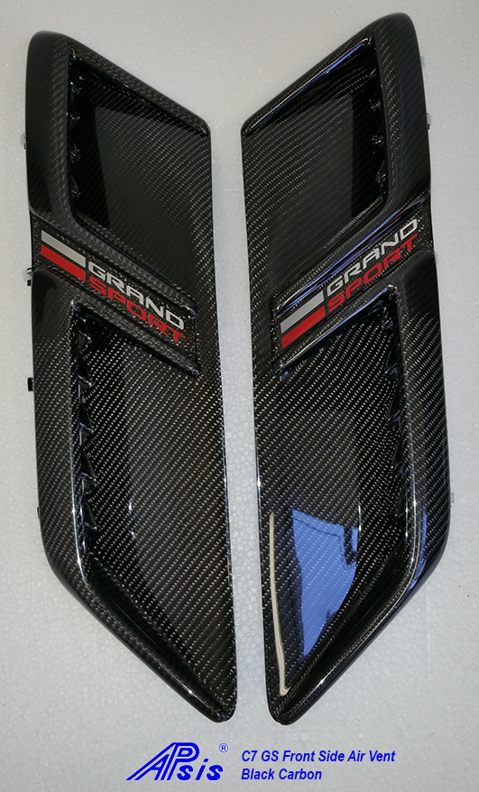 C7 Corvette Grand Sport 17-19 Laminated Carbon Fiber Front Side Air Vent, Pair