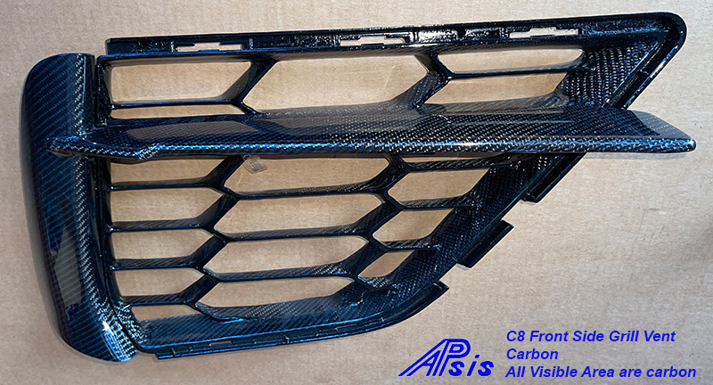 APsis 2020+ C8 Corvette Carbon Fiber Side Grille Vents - LR-CHE11-04A-CX