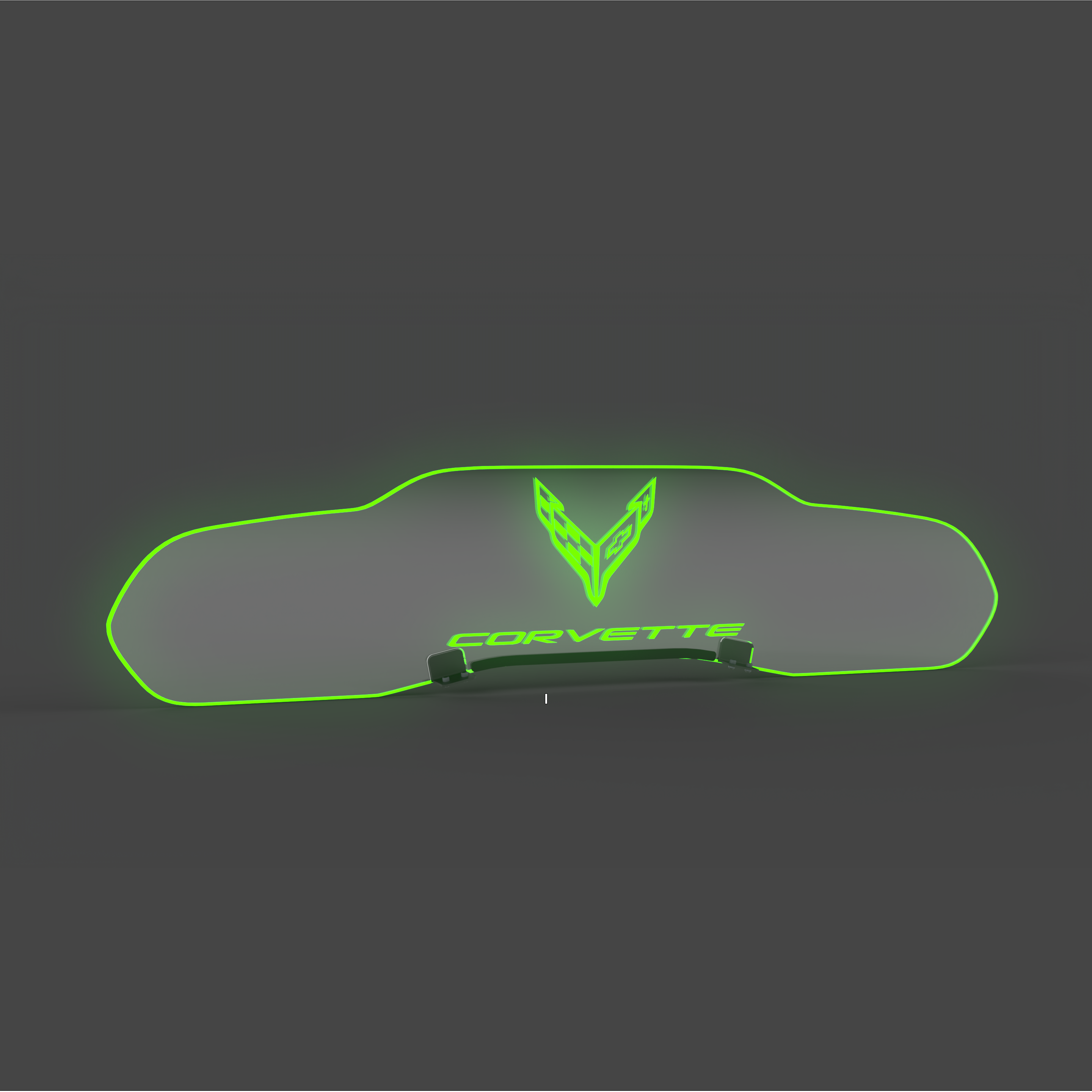 EOS WindRestrictor® C8 Coupe Rear Add On Glow Plate - Flag, Green
